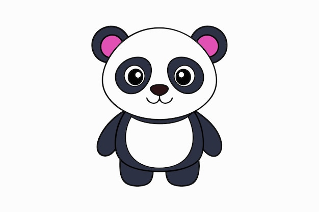 Cheerful Kawaii Panda Vector Illustration