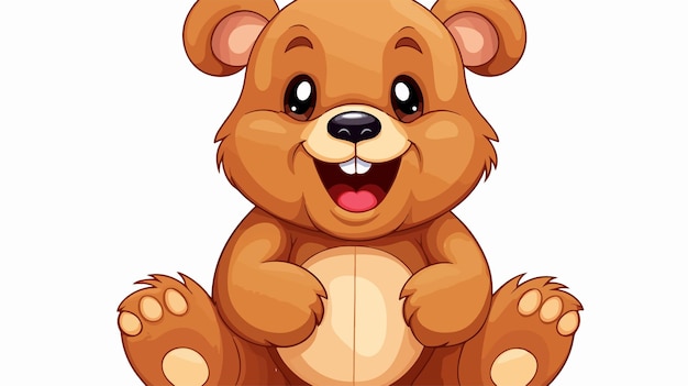 Vector cheerful laughing teddy bear cartoon vector illustration