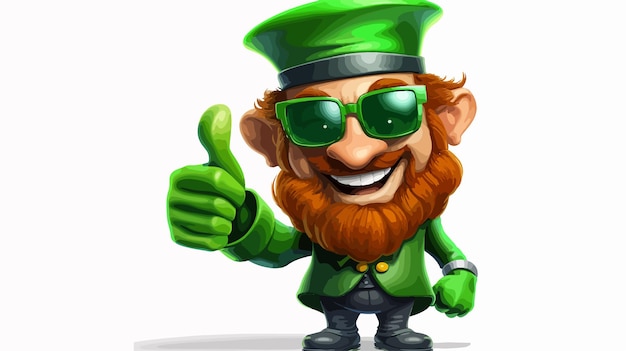 Vector cheerful leprechaun st patricks day cartoon character