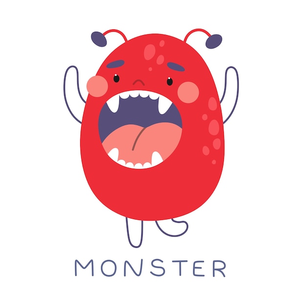 Cheerful monster children's illustration vector print for cover children's clothing merchandise