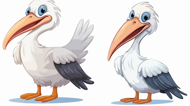 Vector cheerful pelican cartoon vector illustration