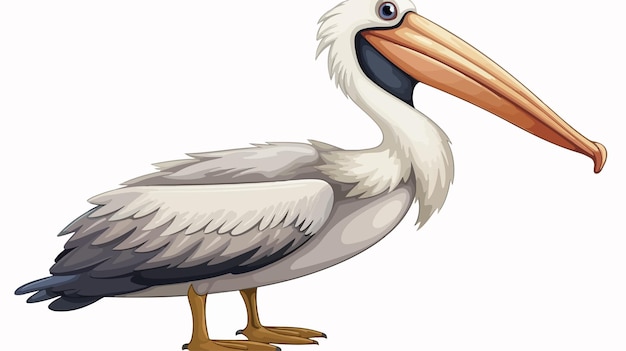 Vector cheerful pelican cartoon vector illustration