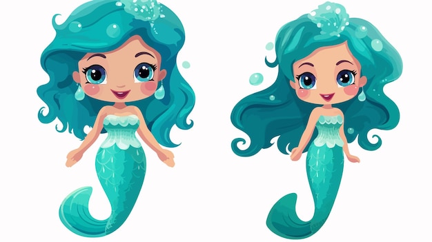 Cheerful and Playful Mermaid Standing Vector Illustration