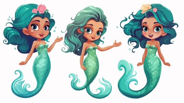 Cheerful and Playful Mermaid Standing Vector Illustration