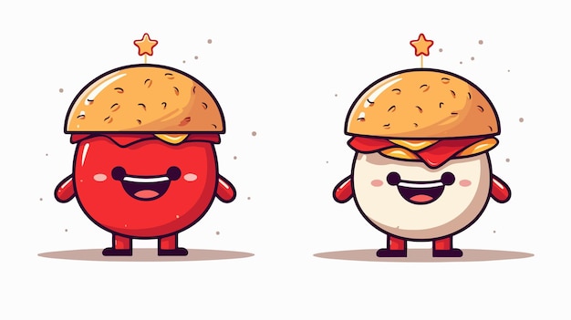 Vector cheerful and quirky logo design for a hamburger business