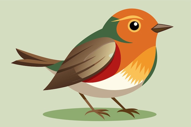 A cheerful robin bird illustration features vibrant colors ready for customization or creative projects Robin bird Customizable Cartoon Illustration