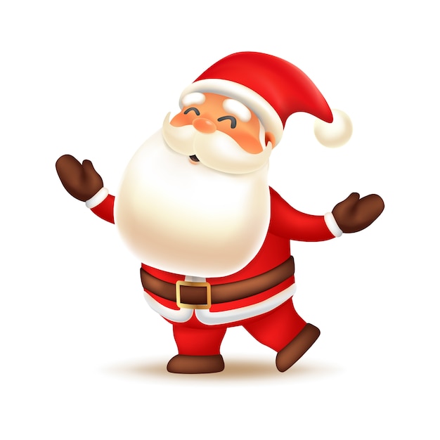 Cheerful santa claus dancing