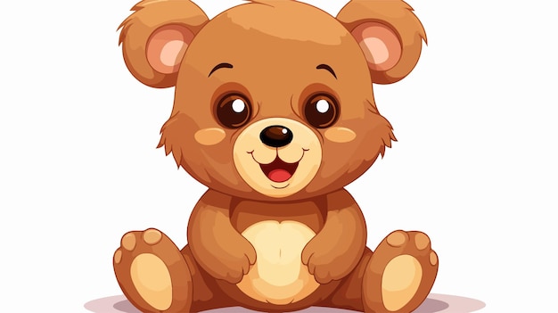 Cheerful Teddy Bear Cartoon Vector Illustration