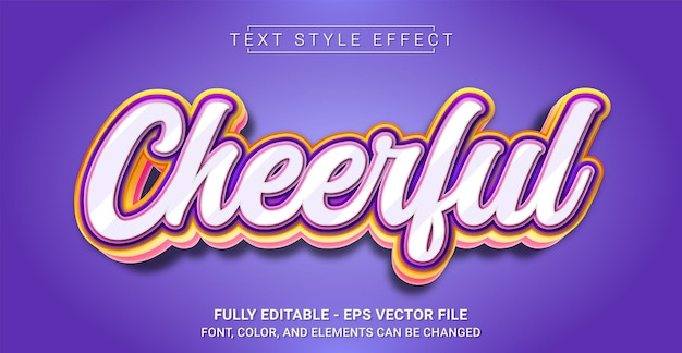 Cheerful Text Style Effect Editable Graphic Text Template