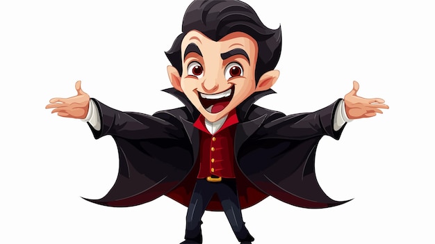 Vector cheerful vampire cartoon character illustration