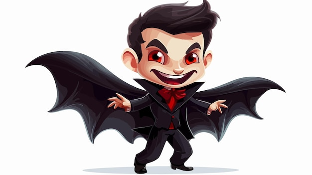 Cheerful Vampire Cartoon Character Illustration