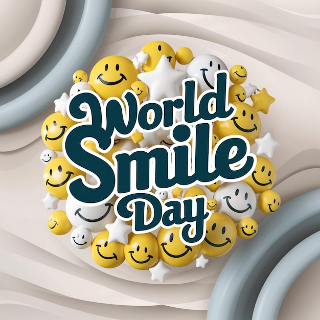 Vector cheerful and vibrant graphic design for world smile day