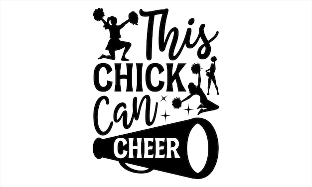 Vector cheerleading t shirt design handmade calligraphy typography vector for poster bag cups card