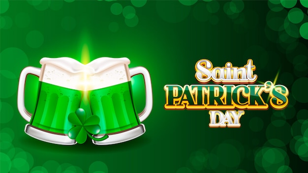 Cheers on Saint Patrick's day splash background