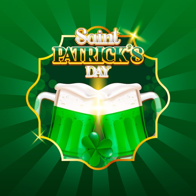 Cheers on Saint Patrick's day splash background