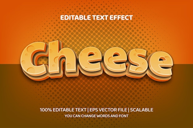 Cheese 3d style Editable text effect