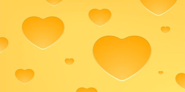 Cheese background with heart shaped holes illustration