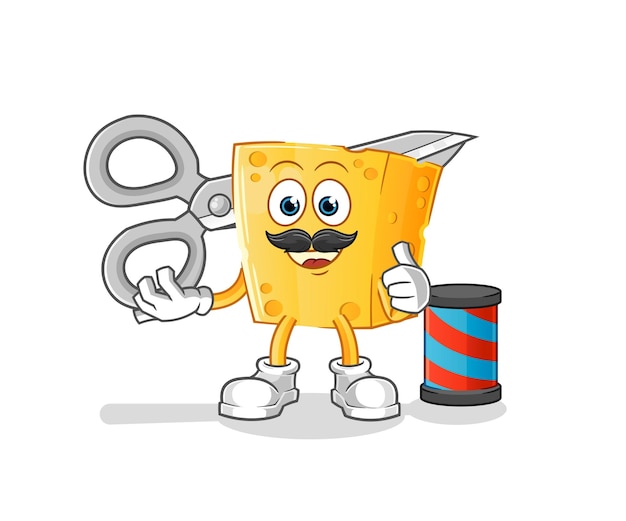 Cheese barber cartoon cartoon mascot vector