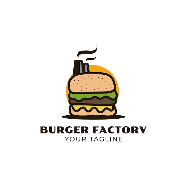 cheese burger emblem logo design