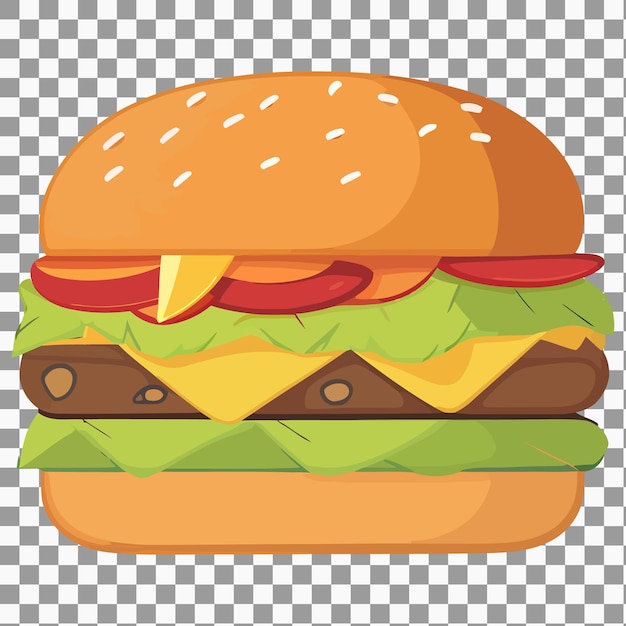 Cheese burger isolated illustration Generative AI