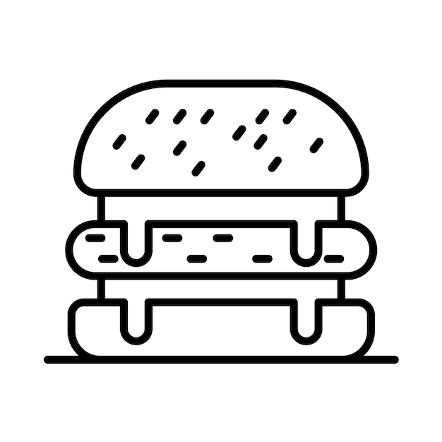 Cheese Burger Line Illustration