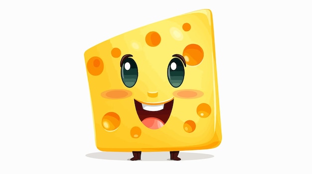 Cheese Character Emoticon Cute and Happy Funny Food Emoji