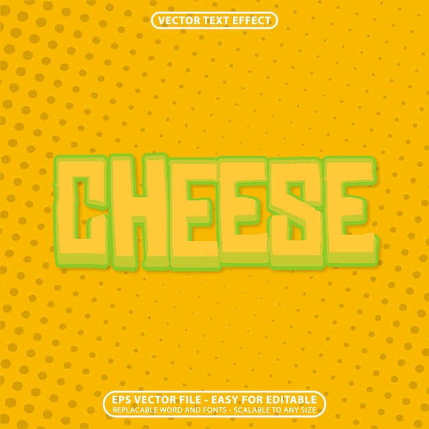 cheese editable text effect vector