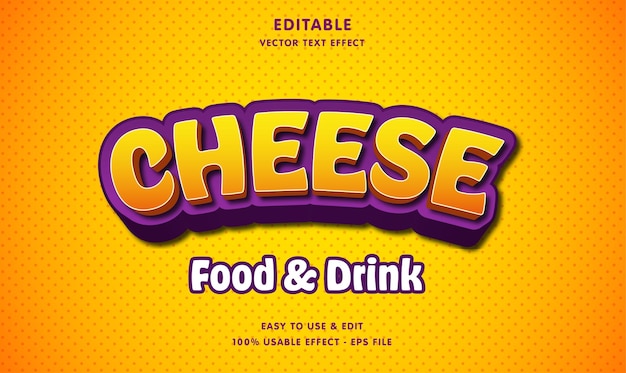 cheese editable text effect with modern and simple style