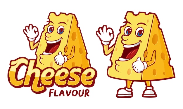 Cheese flavour illustration, with funny character for various food products