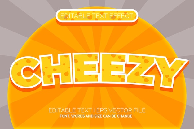 cheese simple cartoon Editable Text Effect