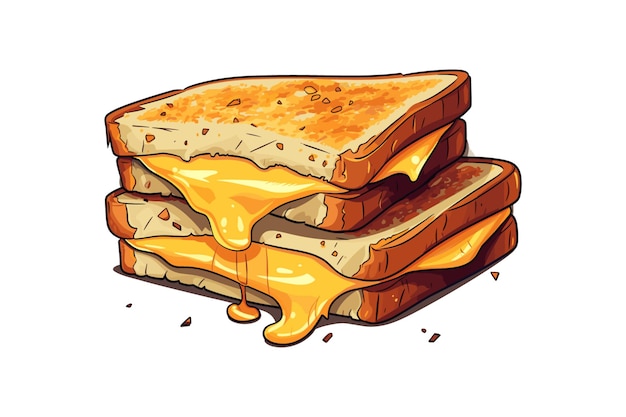 Cheese toasted sandwich vector flat isolated vector style illustration