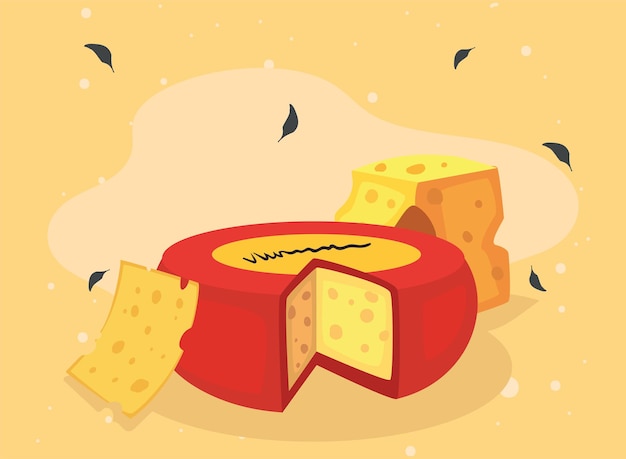 Cheese with gouda and slices of cheese