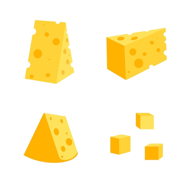 Cheese with holeSet of cheese of different shapes