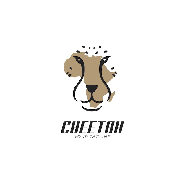 Cheetah and african map logo template