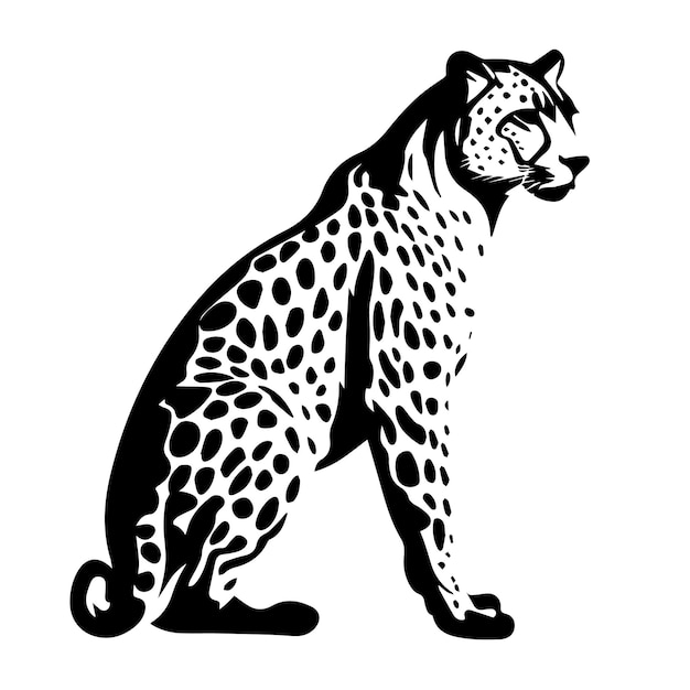 cheetah Black And White Vector Template Set for Cutting and Printing