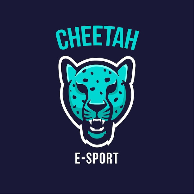 Cheetah flat vector logo for esport