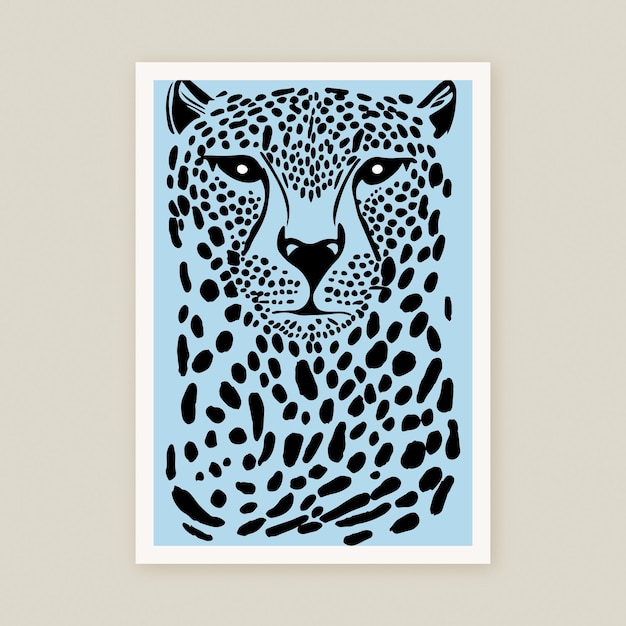 Cheetah Handdrawn Abstract Art