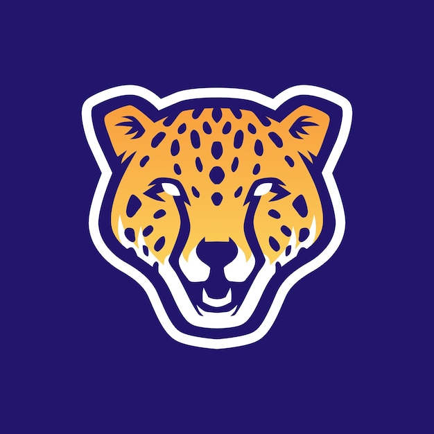 Cheetah head e sport logo icon illustration