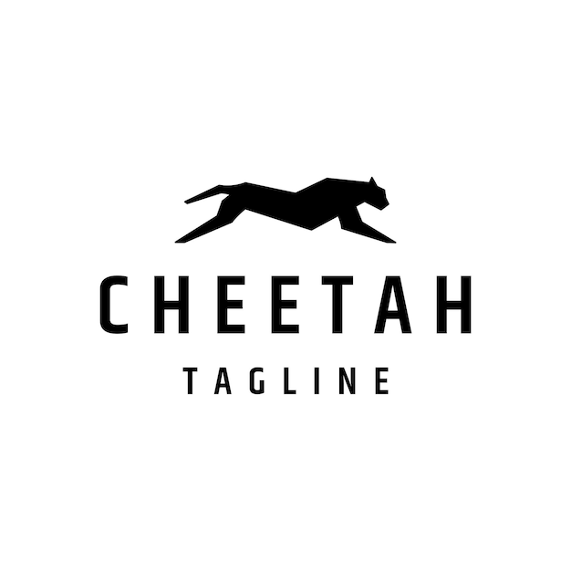 Cheetah silhouette logo icon design template