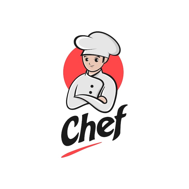 Chef cartoon logo design vector illustration