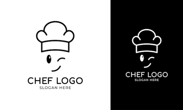 Chef cartoon logo with cute or delicious expression