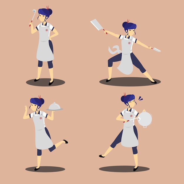 Chef character flat illustration