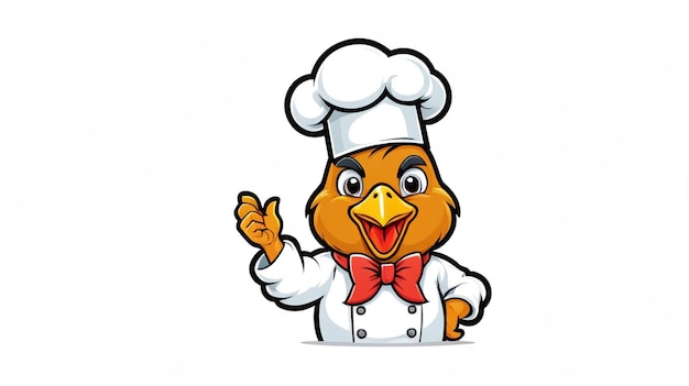 Chef chicken mascot logo vector cartoon shop design