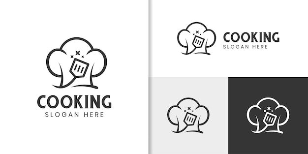 Chef cooking simple logo template chef cook restaurant logo design