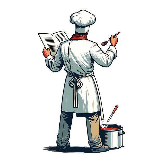 Vector a chef cooking vibrant vector illustration