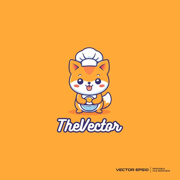 Vector chef dog logo vector mascot character cartoon illustration eps10