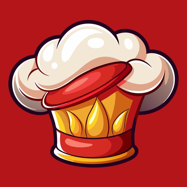 Vector chef hat clipart cartoon style illustration