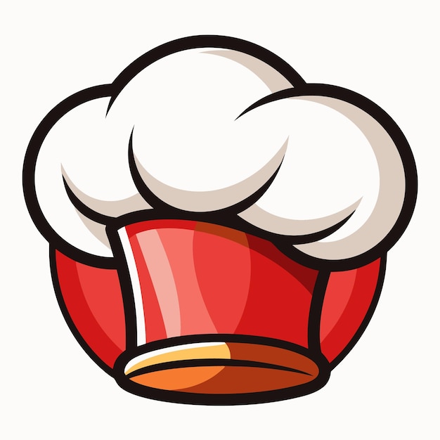 Vector chef hat clipart cartoon style illustration