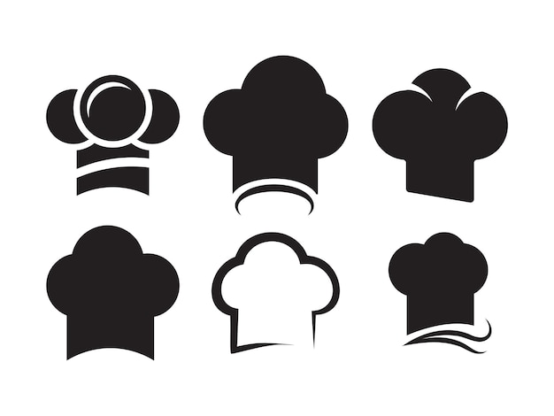 Vector chef hat icon logo design template isolated