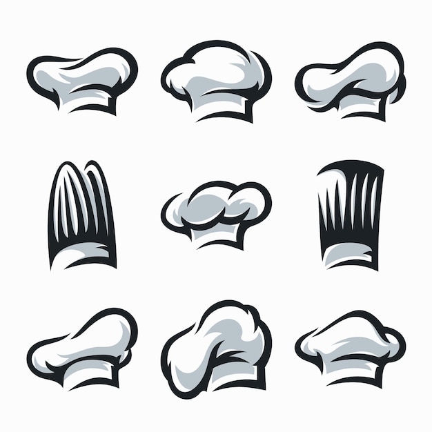 chef hat illustration set premium vector